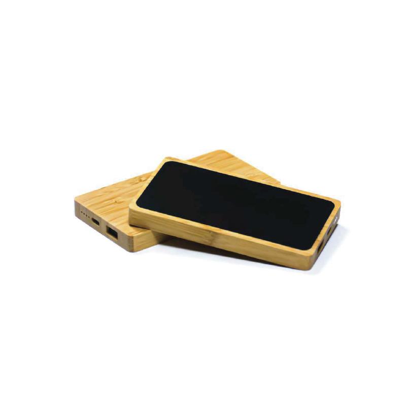 Light up Logo Bamboo Powerbank